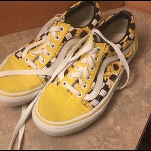 yellow vans with design